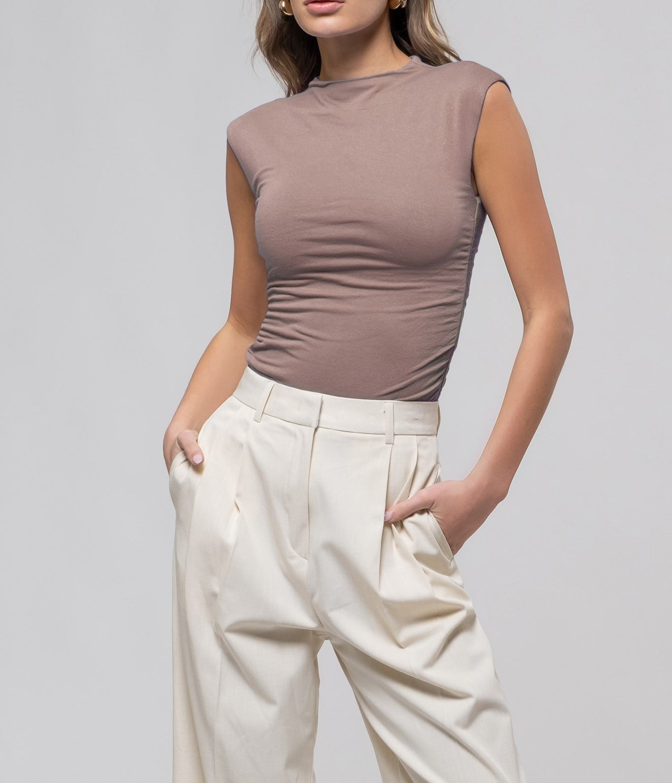 Viola Taupe Top