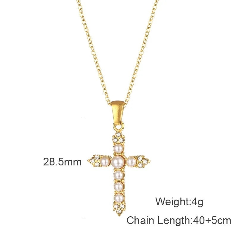Pearl Cross Necklace
